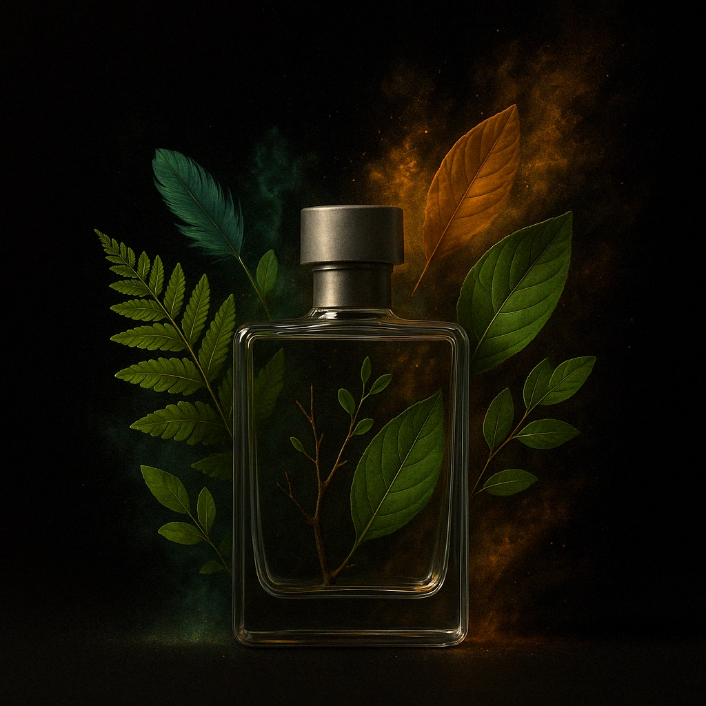 Perfume bottle with natural ingredients